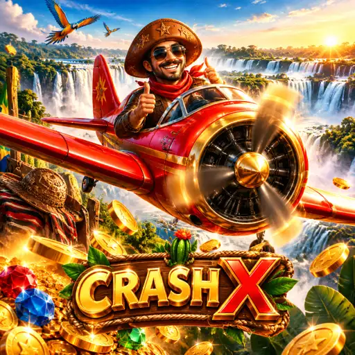Interface do Crash X com gráfico de multiplicador e botões de retirada