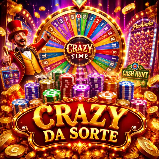 Roda colorida do game show Crazy Time girando no estúdio