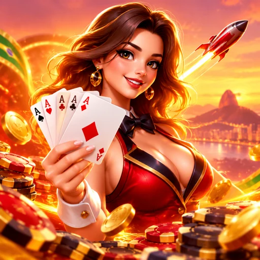Mesa de pôquer online com fichas e cartas comunitárias