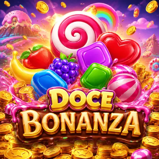 Tela do Sweet Bonanza com frutas e doces coloridos
